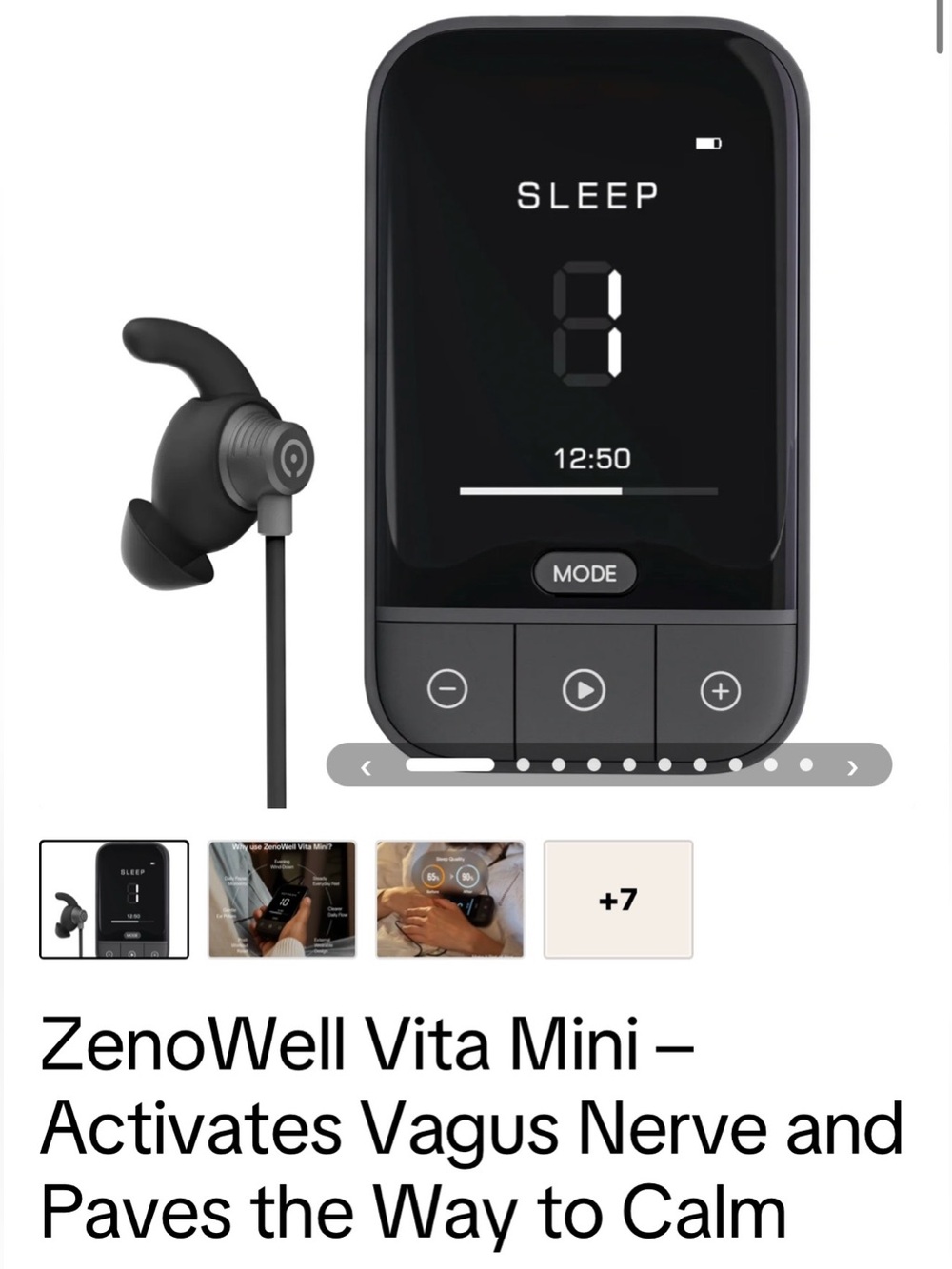Zenowell A100 Vita Mini - Vagus Nerve Stimulator - Sleep Relaxation Meditation